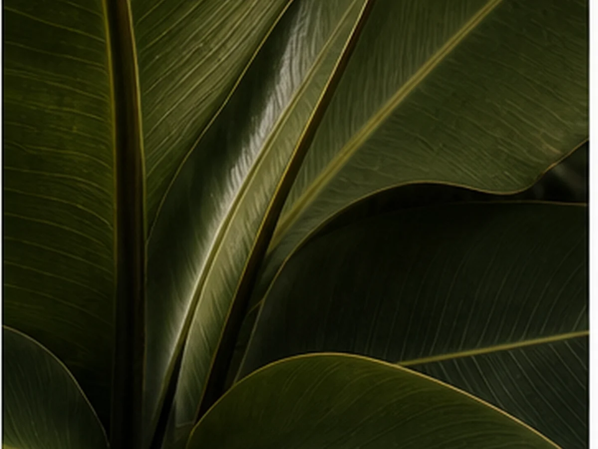 Tropical leaf texture along the garden pathway at Isiwara Paura Sigiriya